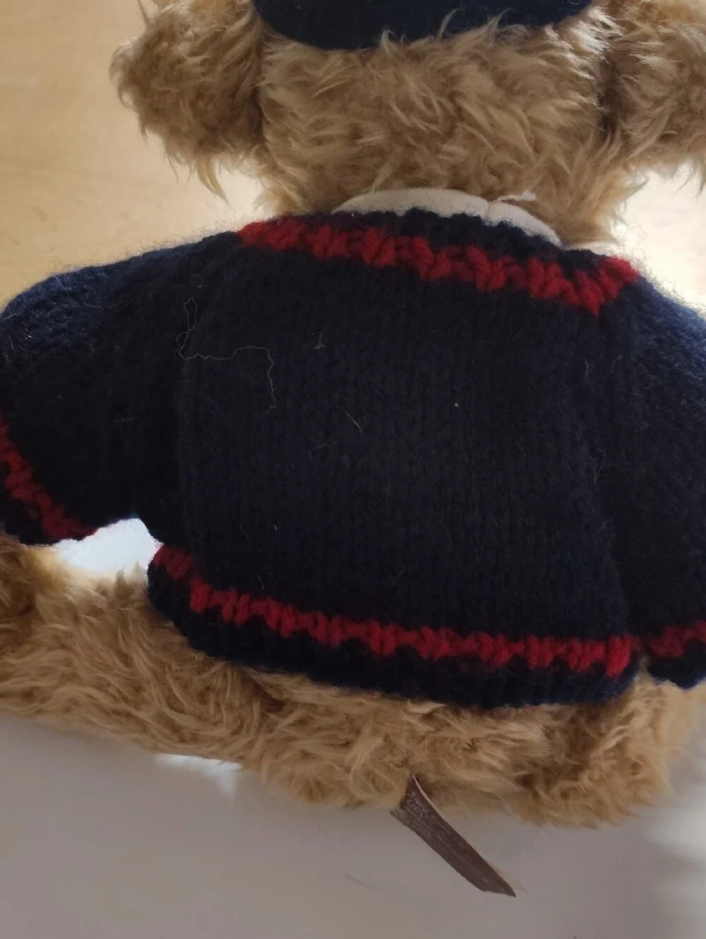 Polo by Ralph Lauren Tan Bear with Navy & Red Knit Sweater